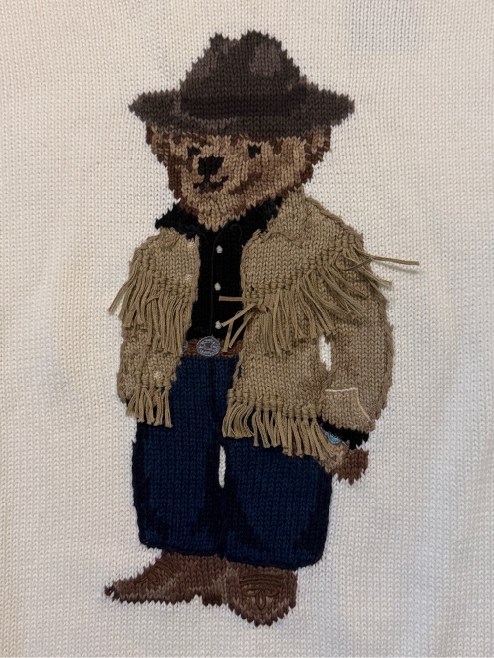 Polo Ralph Lauren Polo Bear Cream Cotton Crewneck Sweater - New with Tags - Picture 3 of 8